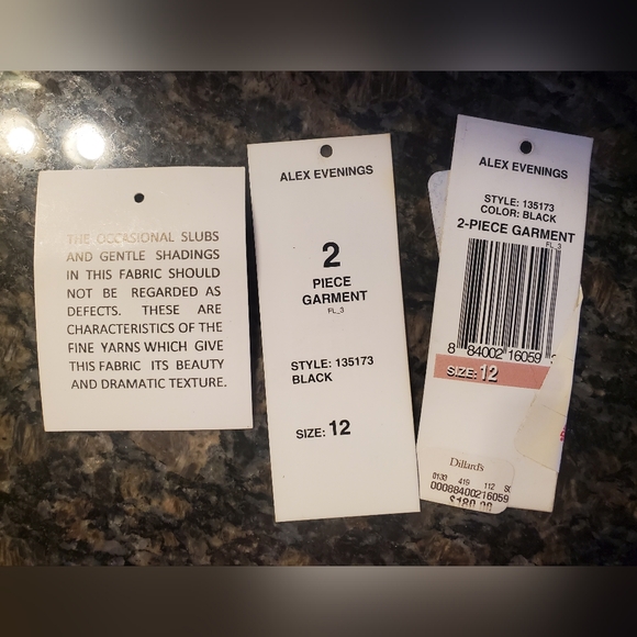 2 Piece Alex Evenings Black Dress - Picture 4 of 6